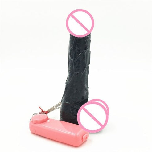8 Inch Black Realistic Dildo With Vibration