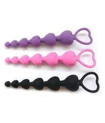 Silicone Heart Shaped Beads Anal Toy